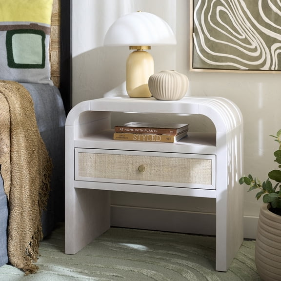 Safavieh Prisha Modern Wood Night Stands, White Washed