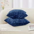 thumbnail image 4 of Deconovo Pack of 2 Crushed Velvet Pillow Covers, Decorative Throw Pillow Covers Square Pillow Case for Couch, 16" x 16", Navy Blue, 4 of 9