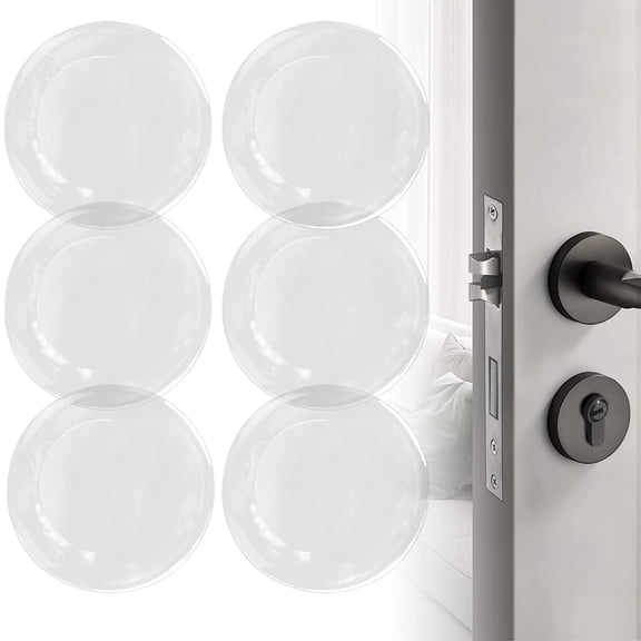 Clear Silicone Door Stopper and Wall Protector Pad, Self-Adhesive 1.57 Inch Bumper Guard for Door Handles, Furniture, Cabinets to Prevent Damage and Noise