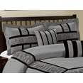 thumbnail image 5 of Unique Home 7 Piece MARMA Ruffle & Patchwork Bed In A Bag Clearance bedding Comforter Duvet Set Fade Resistant, Super Soft, All Sizes Queen King CalKing (King, Gray/Black), 5 of 5
