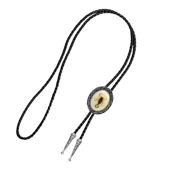 Bolo de Americano Zulema Cuero PU Colgante de Escorpión 1 m 4.8 x 5.3 cm