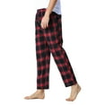 thumbnail image 2 of hirigin Men's Pajamas Plaid Pants, Drawstring Elastic Mid Waist Comfy Soft Loose Lounge Sleep Pants for Spring Autumn, 2 of 5