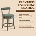 thumbnail image 6 of ROME + OAK Ruxban 26" Swivel Counter Stool, Reclaimed Oak, Stone Vegan Leather, Set of 3, 6 of 6