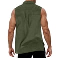 thumbnail image 6 of Sentmoon Mens Gym Shirts and Sleeveless Lapel Summer Mens Undershirt Solid Color Athletic Loose Button Up Oversized Mens Muscle Tank Top Hawaiian for Running in Hot Weather Green L, 6 of 8
