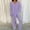 Purple, variant on Women's Casual Pajama Set Fuzzy Fleece Long Sleeve Pj Loungewear Fleece Pullover Loose Pants Plush Sleepwear