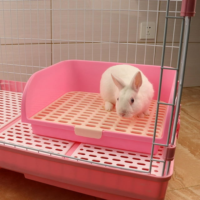 Rabbit Litter Bedding Box Cage Potty Pet Pan for Ferret Pink