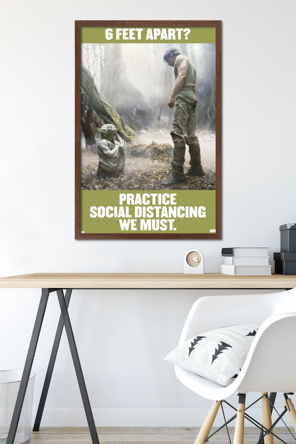 Star Wars: Saga - Luke and Yoda Social Distancing Wall Poster, 22.375" x 34", Framed