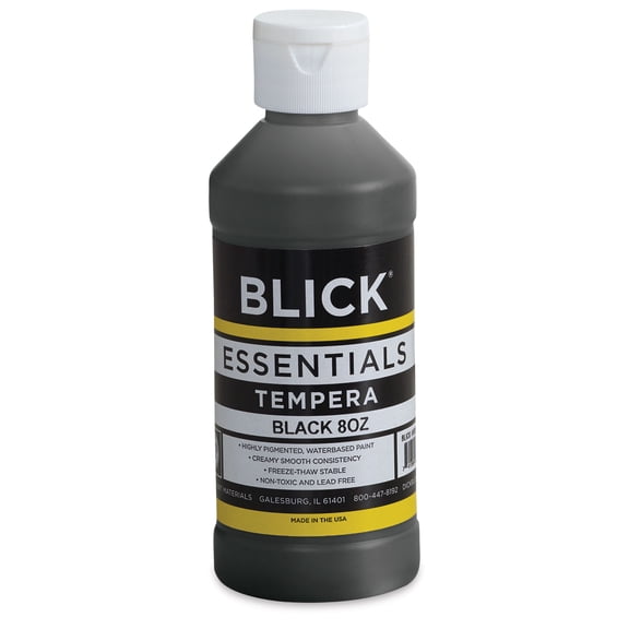 Blick Essentials Tempera - Black, 8 oz bottle