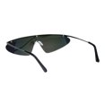 thumbnail image 4 of Funky Disco Flat Top Robotic Metal Half Rim Shield Triangle Sunglasses Gunmetal Orange Mirror, 4 of 4