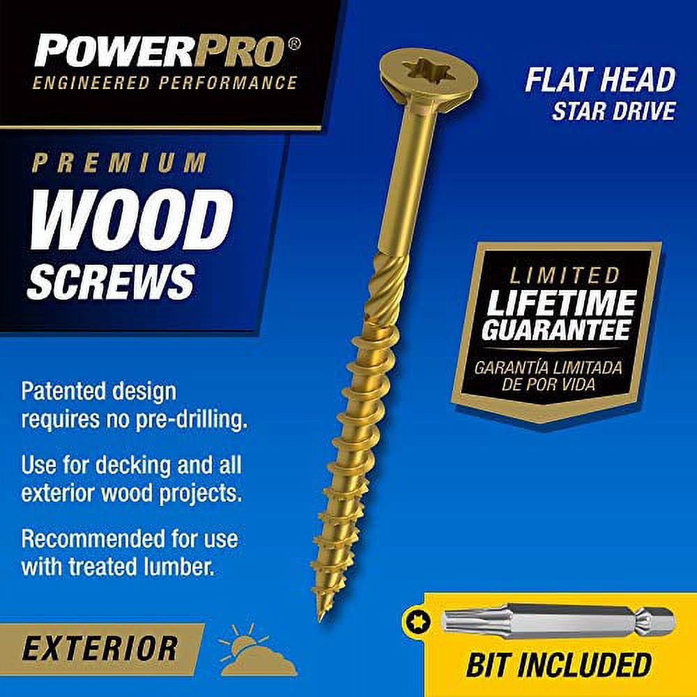 Hillman Power Pro #10 x 3-1/2 In. Bronze Ceramic Flat Head Star Exterior Wood Screw (1000 Ct., 1/4 Keg)