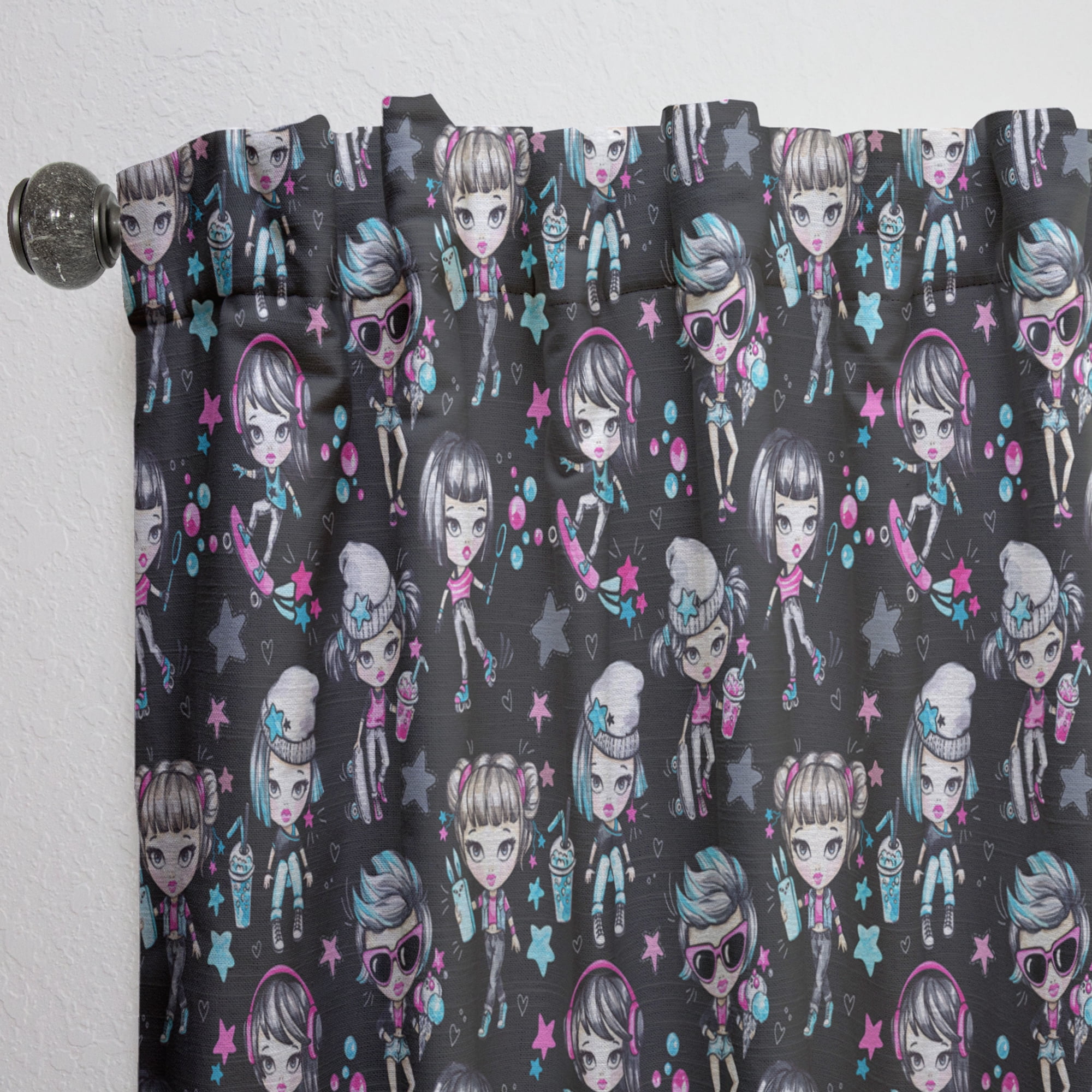 Designart 'Fashion Teenager Girl Glamorous' Modern Curtain Panel