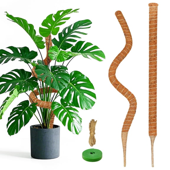 2 Pack 28 Inch Moss Pole Monstera Plant Support, Coir Moss Poles for Climbing Indoor Plants, Bendable Plant Stake Trellis for Potted Plant, Pothos, Philodendron