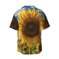 thumbnail image 5 of Salouo Sky Golden Sunflower Field Pattern Cuban Collar Shirts for Men Button-Down Shirt Men's Short Sleeve Shirts Hawaiian Shirts Casual Shirts -Small, 5 of 6