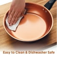 thumbnail image 4 of Farberware Glide Copper 12.5 Inch Ceramic Nonstick Deep Frying Pan with Helper Handle, Dishwasher Safe, Black, 4 of 5