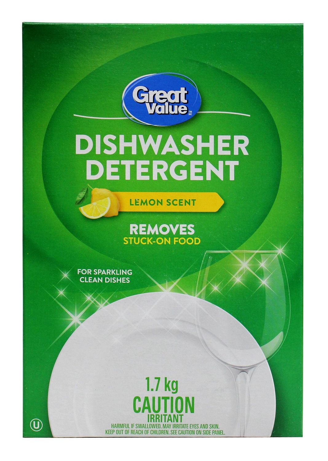Great Value Lemon Scent Dishwasher Detergent, 1.7 kg, Lemon Scent