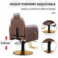 thumbnail image 6 of Hydraulic Reclining Barber Chair Salon Chair, Reclining Salon Chair for Hair Stylist, Adjustable Height and 360 Degree Swivel, All Purpose Beauty Spa Equipment-Brown, 6 of 9