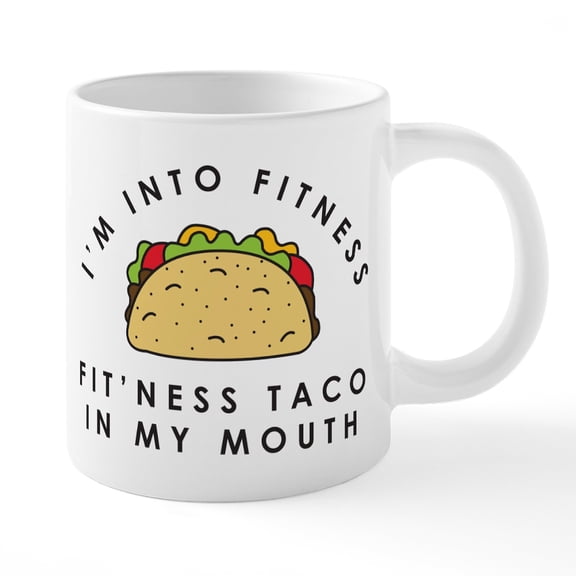 CafePress - Fitness Taco In My Mouth - 20 Oz White Ceramic Mega Mug