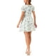 thumbnail image 3 of INSPIRE CHIC Vestido de Chifón con Cuello en V Floral de Manga Corta con Cierre de Encaje en Color Blanco y Púrpura Talla XL, 3 of 5