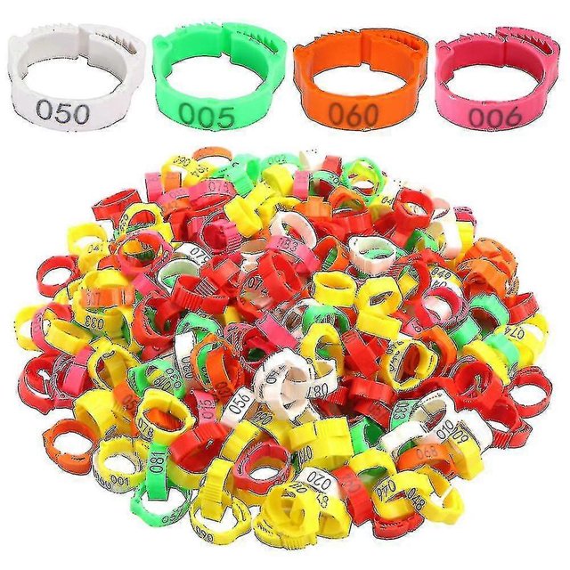 100 Pcs Chicken Foot Ring Adjustable Size Poultry Leg Number Tag Buckle