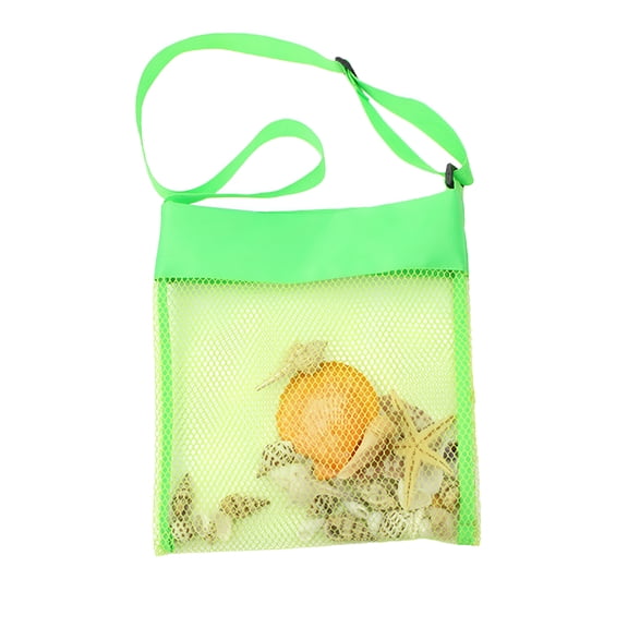 GASTROPOD Colorful Mesh Beach Shell Bags,Adjustable Straps for Kids,Green