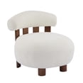 thumbnail image 3 of Noble House Modern Boucle Fabric Accent Chair,Plush Rounded Shape with Curved Backrest,Dark Brown, 3 of 10
