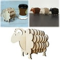 thumbnail image 2 of XKHHLH Wooden Sheep Coasters, 7pcs/Set, Cute Animal Coasters with Holder, Spliced Sheep Coasters for Hot and Cold Drinks Dishes and Pans, 2 of 9