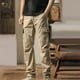 thumbnail image 1 of Pantalones largos para hombre, cintura elástica, transpirables, cómodos, suaves, informales, de playa, de poliéster, 1 of 4