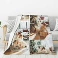 thumbnail image 3 of Personalized Flannel Thick Blanket Custom with Photos Texts Logos for Family Friends Neighbors Christmas Halloween Birthday Wedding Customized Gifts, 40"x50" White, 3 of 6