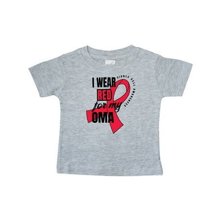 

Inktastic Sickle Cell Awareness I Wear Red For My Oma Gift Baby Boy or Baby Girl T-Shirt
