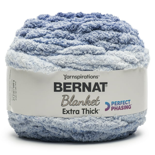 Bernat® Blanket Extra Thick Perfect Phasing™ #7 Jumbo Polyester Yarn, Deep Navy 21.2oz/600g 65 Yards