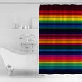 thumbnail image 4 of Small Stall Shower Curtain 36x72 Inch Narrow Half Size Rainbow Stripes Bath Curtains Bathroom Decor Mexico Colored Stripes Minimalist Waterproof Fabric Shower Curtain Set with Hooks 36 Inch, 4 of 6