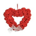 thumbnail image 2 of Corona del Día de San Valentín corona en forma de corazón 14 "regalos del Día de San Valentín decoración del Día de San Valentín corona de flores de Rojo, 2 of 8