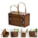 thumbnail image 3 of Fruit Basket Bamboo Woven Portable Simple Handheld Picnic Food Container Foldable Snacks Containers Kids 30x15x20cm,A, 3 of 5