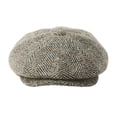 thumbnail image 5 of Men's Herringbone Tweed Wool Blend Newsboy Ivy Cap Snap Brim Gatsby Hat, 5 of 13