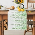 thumbnail image 2 of Burlap Table Runner 90 Inches Long, Watercolor Green Circle Leaves Non-Slip Kitchen Table Runners for Dining Room Everyday Use Party Table Decorations Abstract Plants, 2 of 9
