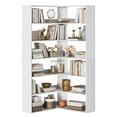 thumbnail image 2 of Bookshelves 6 Tiers with Baffles Industrial Large Corner Etagere Bookcase Storage Display Rack for Living Room, 2 of 7