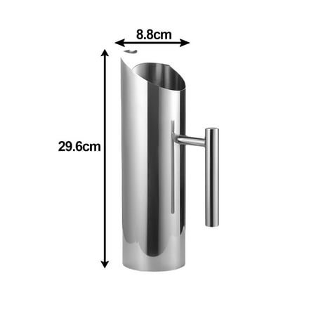 

Leke 1/1.5/2L Stainless Steel Pitcher Pot for Bar Hotel Kitchen Cold Water Juice Jug