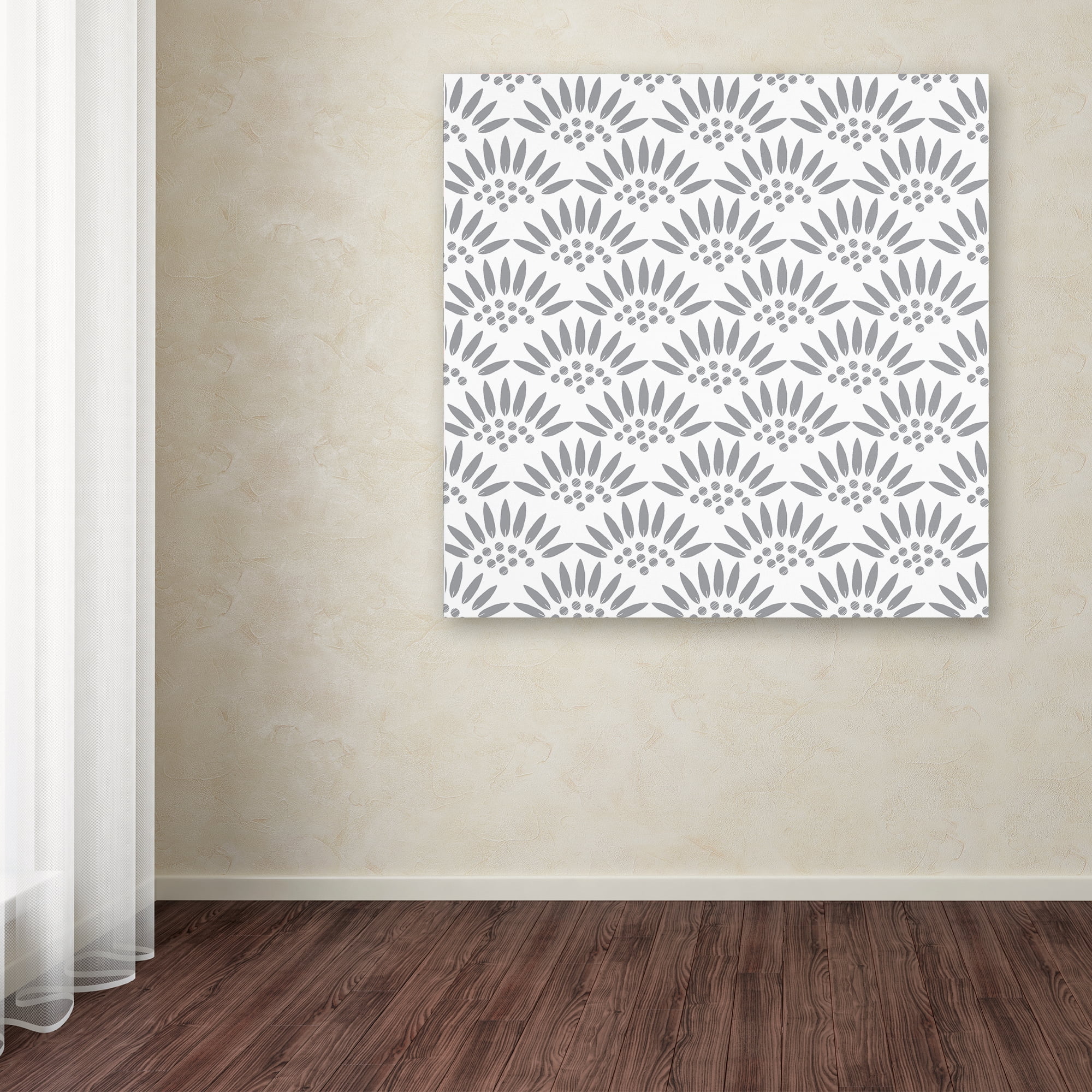 Trademark Fine Art 'Geo Petal White Grey' Canvas Art by Jyotsna Warikoo