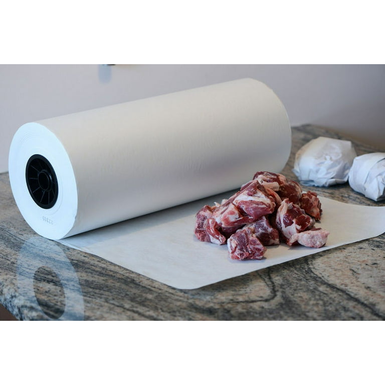 [2 PACK] MG15 White Butcher Food Paper Roll 15-Inch - Roll for Butcher,  Freezer Paper, Food Service, Meat Paper, Freezer Roll by EcoQuality
