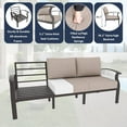 thumbnail image 7 of ALAULM Aluminum Patio Furniture Set with Propane Fire Pit Table 9-seat Metal Outdoor Furniture w/Fire Pit Patio Sectional w/5.1" Cushions for Patio, Backyard, Poolside-Sand, 7 of 7