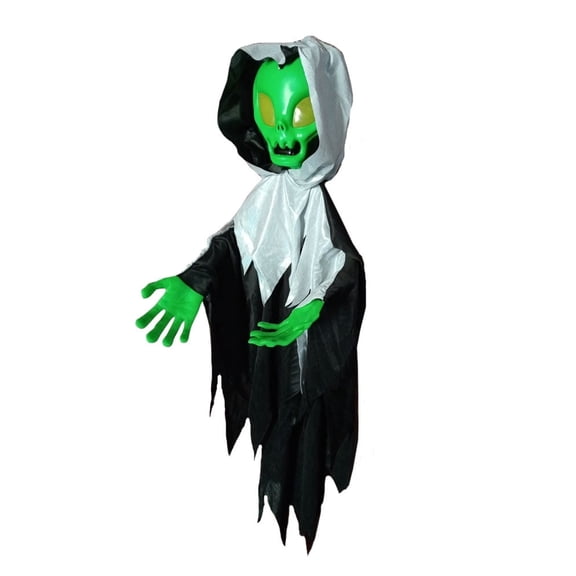UFO Alien Hanging Decoration Halloween Prop Lights Up Talks 42  in