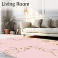 thumbnail image 2 of ODIKA 4'x6' Machine Washable Non-Slip Area Rug, Enchanting Blossom Cascade With Symmetrical Vine Tracery High Traffic Rug, Pink, 536907, 2 of 7