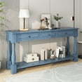 thumbnail image 5 of Harper & Bright Designs Console Table with Drawers and Shelf Long Sofa Table Entryway Table for Entryway Living Room Hallway, Navy, 5 of 14