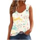 thumbnail image 2 of Puntoco Camisola básica sin mangas con estampado de Pascua para mujer Camiseta holgada sin mangas, 2 of 4