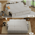 thumbnail image 2 of 101” Detachable Mattress Sleeper Sofa with Pull-Out Mattress - L-Shaped Design, Adjustable Backrest + Reversible Storage Chaise, USB Ports/Cup Holders, Quick Assembly, Soft Beige Corduroy, 2 of 9