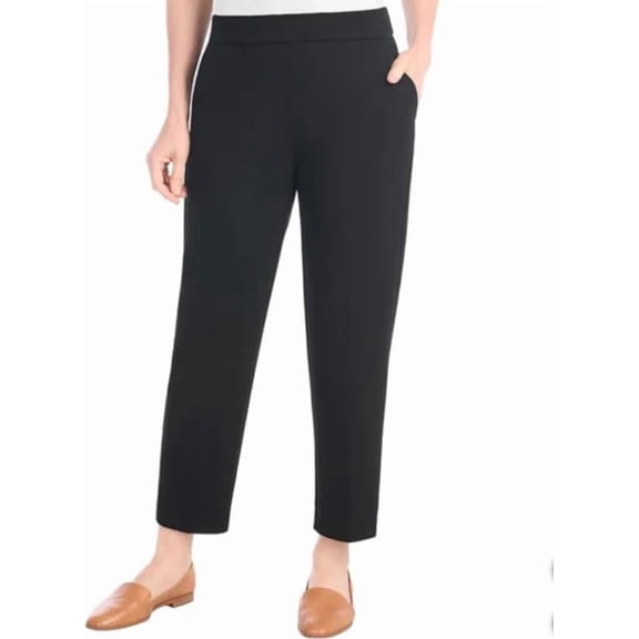 Hilary Radley Women's Crepe Pull On Pant, Black, Small