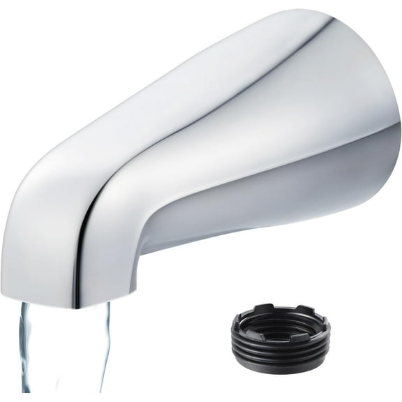 Lsupdaol Universal Bath Tub Spout with Adapter, 5" Bathroom Bathtub Faucet Spout Without Diverter, Fits for 1/2'', 3/4'' IPS Inside Thread Connection and Tub/Shower Faucet Brands(Chrome)