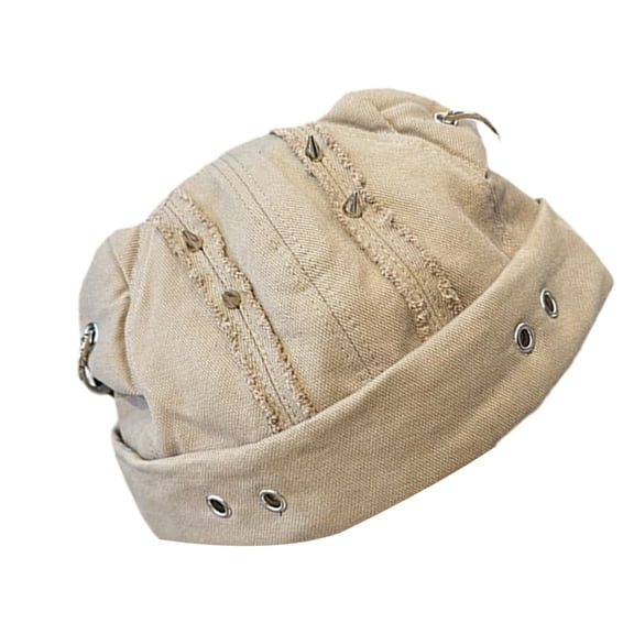 Beanies Hat Brimless Casual Hat Rivets Adjustable Multicolored Headwear