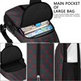 thumbnail image 4 of Sling Backpack,Green and Red Christmas Plaid Pattern Crossbody Bag with Water Bottle Holder,Waterproof Sling Bag for Men/Women with Chest Phone Holder for Hiking,Travel, 4 of 6