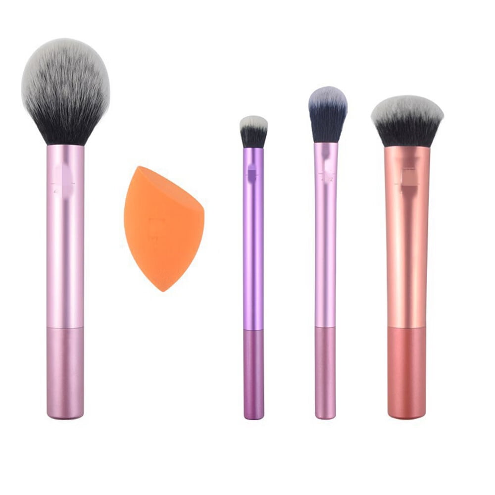 Professional 5-Piece Makeup Brush Set with Beauty Sponge - Ideal for 
